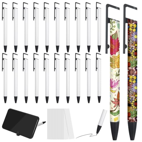 20 weiße Sublimationsstifte mit Schrumpffolienhülsen, Aluminium-Clip-Kugelschreiber für Heimwerker, Schule, Bürobedarf 20 weiße Sublimationsstifte mit Schrumpffolienhülsen, Aluminium-Clip-Kugelschreiber für Heimwerker, Schule, Bürobedarf von Generic