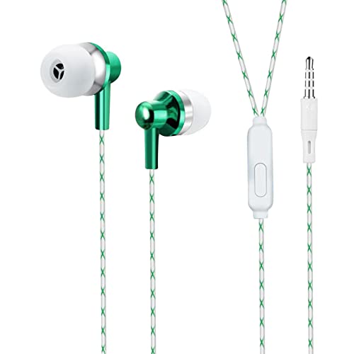 3.5MM Jack Leuchtend Schlafkopfhörer Noise Cancelling Side Sleeping - Non Ear Pressure - Kabelgebundene Ohrstöpsel In-Ear Bass Luminous Kabel Headphones (Green, One Size) von Generic