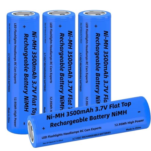 4 Packung 3,7V NiMH Akkus Wiederaufladbarer 3500mAh, NI-MH Flache Oberseite Batterie für Taschenlampe, Kamera, Türklingel, Mit Batterieschutzbox, Größe:18mm * 65mm / 0,7inch * 2,55inch 4 Packung 3,7V NiMH Akkus Wiederaufladbarer 3500mAh, NI-MH Flache Oberseite Batterie für Taschenlampe, Kamera, Türklingel, Mit Batterieschutzbox, Größe:18mm * 65mm / 0,7inch * 2,55inch von Generic