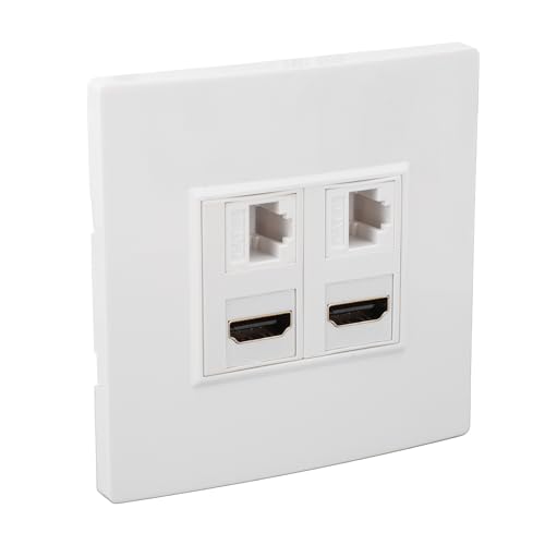 4 Port HD Multimedia Interface Ethernet -Wandplatte, Cat6 - -Port, für Computer, Fernseher, Projektoren, Verbergene Kabel an der Wand von Generic