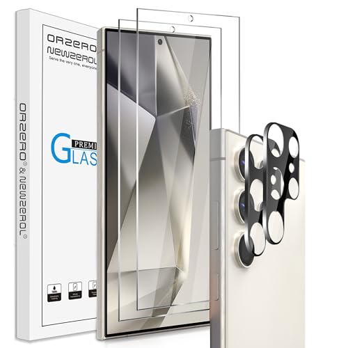 4 Stück Gehärtetes Glas Kompatibel für Samsung Galaxy S24 Ultra, 2 Stück Displayschutzfolie + 2 Stück Kameraschutz, Blasenfreie 9H-Härte, Hochauflösende, Kratzfeste Schutzfolie von Generic