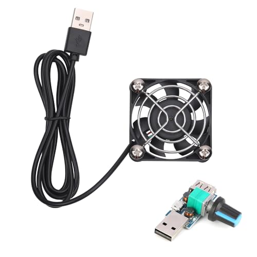 50 mm schwarze USB-Lüfter, 5 V Geschwindigkeitsregelung, bürstenloser Gleichstrom-Lüfter für mobile Gaming-Projektor, Luftbefeuchter, Aromatherapie, kleine Geräte, Ersatz von Generic