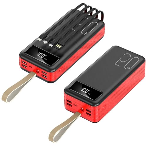 50000 Mah Powerbank, 1 A externer Schnellladeakku mit LED-Anzeige und 4 Kabeln, 7 Ausgängen und 4 Eingängen Tragbares Ladegerät, rot, 80000 mAh 50000 Mah Powerbank, 1 A externer Schnellladeakku mit LED-Anzeige und 4 Kabeln, 7 Ausgängen und 4 Eingängen Tragbares Ladegerät, rot, 80000 mAh von Generic