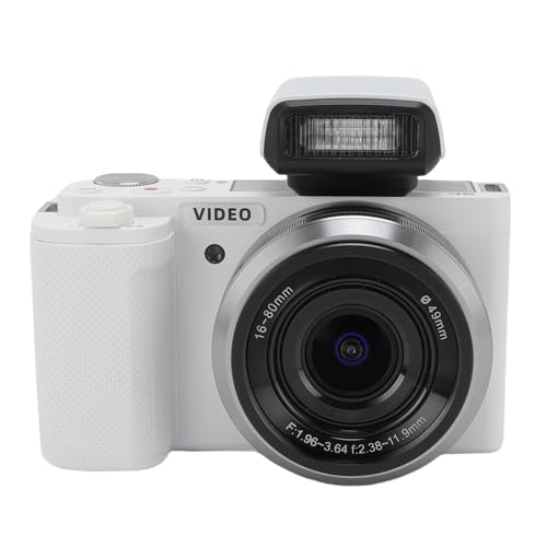 5k Spiegel -freie Kamera, Vlog WiFi 64MP 5X 5X Optische Optische 15 -fache Kamera Zoom Hybrid für die Fotografie (White) von Generic