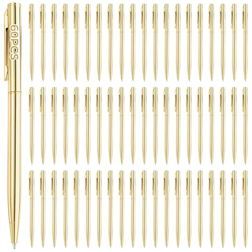 60 Gold Druckkugelschreiber, mittlere Spitze, Klick Stifte, professionelle Büro- und Business-Schreibgeräte von Generic