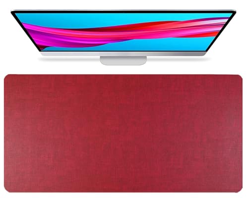 68x35cm Wendbare Schreibtischunterlage, Beidseitiges Leder-Mauspad, Wasserdichter Tischschutz Schreibtisch Laptopunterlage(Red,68x35cm) von Generic