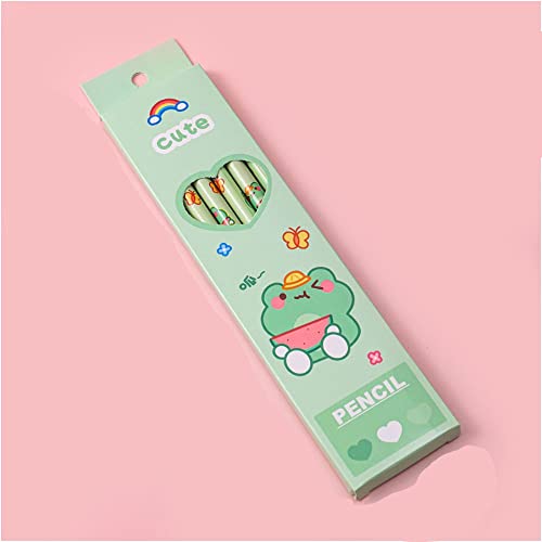 6Pcs HB Tier Bleistifte Kawaii Schulbedarf, Niedliche Cartoon Bleistift, Schule Schreibwaren Zeichnung Holzkohle Bleistift HB Holz Bleistift (Kleiner Frosch) von Generic