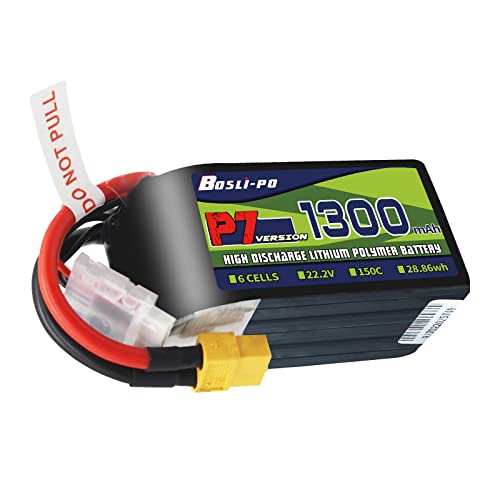 6s Lipo Akku 1300mAh 150C 22.2V Lipo mit XT60 Stecker RC Lipo für FPV RC Flugzeug Auto Evader BX Quadcopter Hubschrauber LKW Boot (1 Stück) von Generic