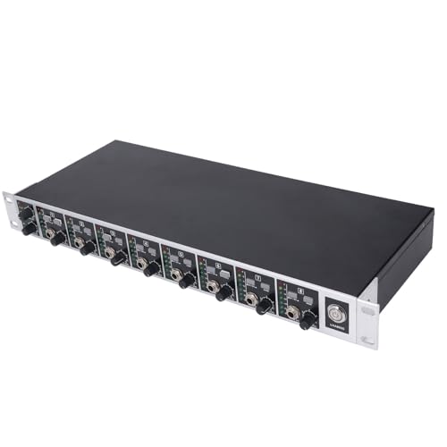 8 Channel Professional Headphone Splitterverstärker für Studio- und Bühnengebrauch, Verbesserte Klangqualität für Alle Kopfhörer, Metallkonstruktion (EU-Stecker) von Generic
