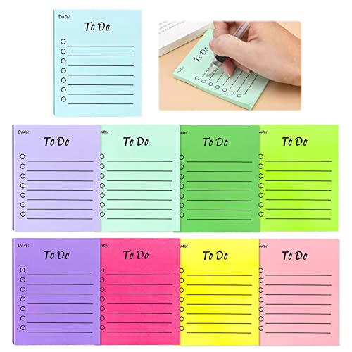 9 Packung To Do Liste Notizblock, 8,9 x 7,6cm Selbstklebend Tagesliste Notizblock, 450 Blätter Haftnotizen Notizzettel Linierte Klebezettel Liniert Haftnotizen Tägliche für Schule, Zuhause, Büro von Generic