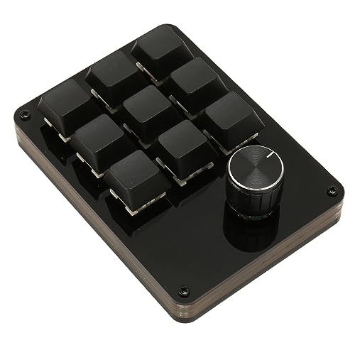 9-Tasten-Hot-Swap-fähige Tastatur in Grün für OSU. Blaue Numerische Tastentrennung, Drehknopftastatur mit Personalisierten Programmen, Perfekt für Präzise Steuerung und von Generic