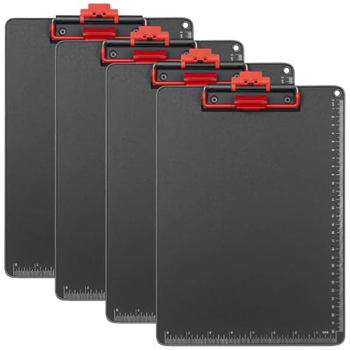 A4-Klemmbretter aus Aluminium mit Stifthaltern, robustes Metall, für Büro und Schule, 4 Stück A4-Klemmbretter aus Aluminium mit Stifthaltern, robustes Metall, für Büro und Schule, 4 Stück von Generic