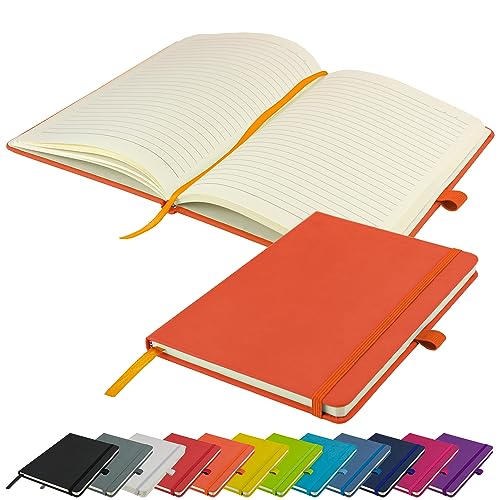 A5-Notizbuch neu liniert Hardcover-Tagebuch Notizblock Notizen Tagebuch (Orange) von Generic