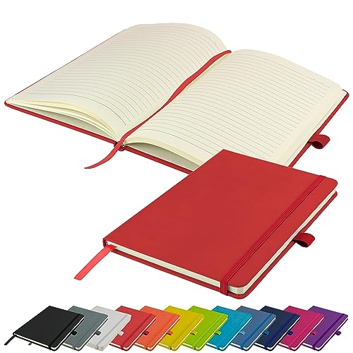 A5-Notizbuch neu liniert Hardcover-Tagebuch Notizblock Notizen Tagebuch (rot) von Savvy Bee