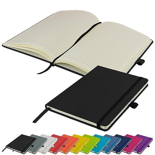 A5-Notizbuch neu liniert Hardcover-Tagebuch Notizblock Notizen Tagebuch Medium (schwarz) von Savvy Bee
