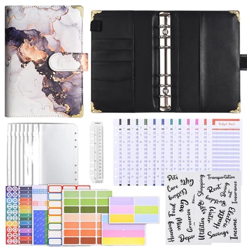 A6 6-Ring-Budgetordner | Budget Binder A6 | Budget Binder A6 | Hervorragende Qualität, Ordner Cover für Notizbuch mit Magnetschnallenverschluss für Laden-Stifte von Generic