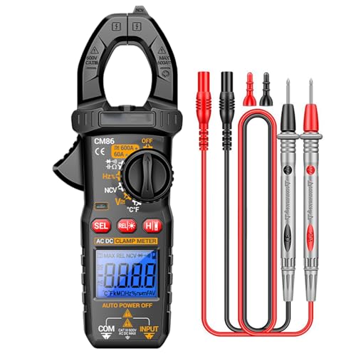AMP -Messgerät, Klemmmultimeter | Aktueller Tester - Multifunktionales digitales Klemmenmesser mit Taschenlampen -Hinterlicht 6000 Zählungen für die Stromdetektion des Stromspannungskapazitätswidersta AMP -Messgerät, Klemmmultimeter | Aktueller Tester - Multifunktionales digitales Klemmenmesser mit Taschenlampen -Hinterlicht 6000 Zählungen für die Stromdetektion des Stromspannungskapazitätswidersta von Generic