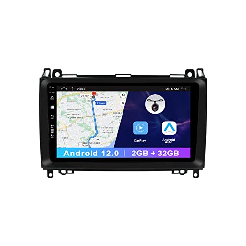 Android 12 Doppel DIN Autoradio Für Mercedes Benz B200-W639/Vito/Viano/Sprinter/W906/W169/W245 GPS |Gratis Rückkamera|9 Zoll | 2G+32G|Carplay| DSP| Unterstützt DAB/WiFi/BT5.0/USB/MirrorLink/SWC/Aux von Generic