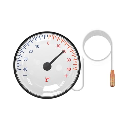 Anlegethermometer Heizungsrohr - Dampfkapillar-Kühlthermometer, Bimetall Anlegethermometer Thermometer | 56-Zoll-Kapillare, Temperaturbereich -40/40 °C,Innen-Zeigerthermometer für Kühlschränke Anlegethermometer Heizungsrohr - Dampfkapillar-Kühlthermometer, Bimetall Anlegethermometer Thermometer | 56-Zoll-Kapillare, Temperaturbereich -40/40 °C,Innen-Zeigerthermometer für Kühlschränke von Generic