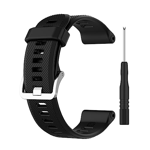 Armband für Forerunner 745XT Armband Wechselarmbänder Silikon Ersatzarmband Kompatibel mit Garmin Vivoactive 4/Forerunner 255/745/945 Lite/Venu 2 Uhrenarmband für Herren Damen (Black, One Size) von Generic