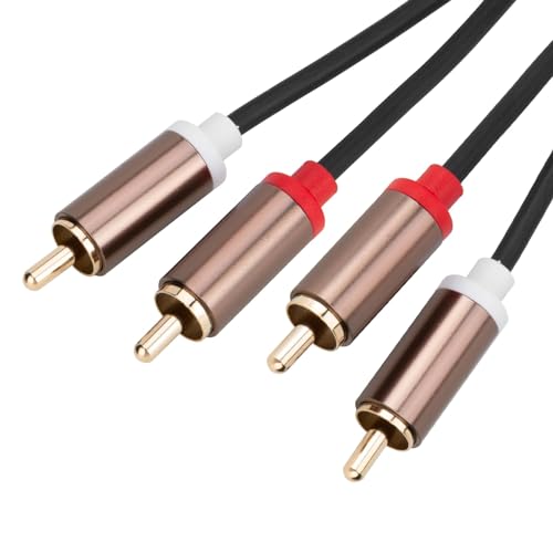 Audio-Stereo-Subwoofer-Kabel, 2 Cinch-Stecker auf 2 Cinch-Stecker, Aux-Audiokabel für Heimkino, HDTV, Verstärker, HiFi-Systeme, Lautsprecher, 90 cm von Generic