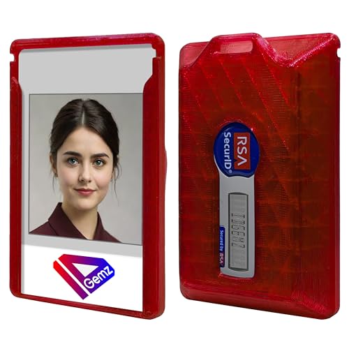 Ausweishalter für RSA SecurID Tokens – bruchsicher – bis zu 3 Abzeichen (Rubinrot, hält 1 Token) von Generic