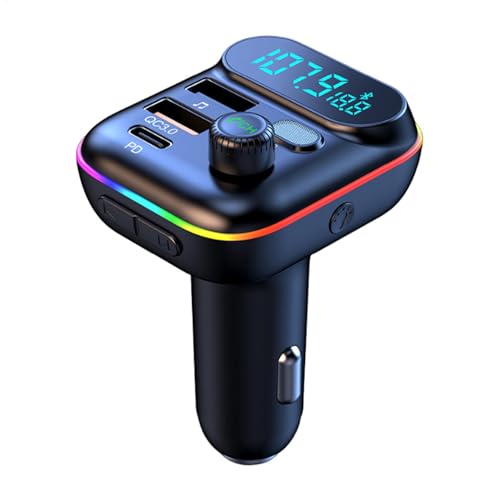 Auto-Ladeadapter Schnellladung Autoladegerät - Adapter für Auto Musik-Player | MP3-Player für Fahrzeuge, UKW-Sender mit einstellbarem LED-Umgebungslicht, Zubehör für tragbare Kfz-Ladegeräte-Adapter Auto-Ladeadapter Schnellladung Autoladegerät - Adapter für Auto Musik-Player | MP3-Player für Fahrzeuge, UKW-Sender mit einstellbarem LED-Umgebungslicht, Zubehör für tragbare Kfz-Ladegeräte-Adapter von Generic
