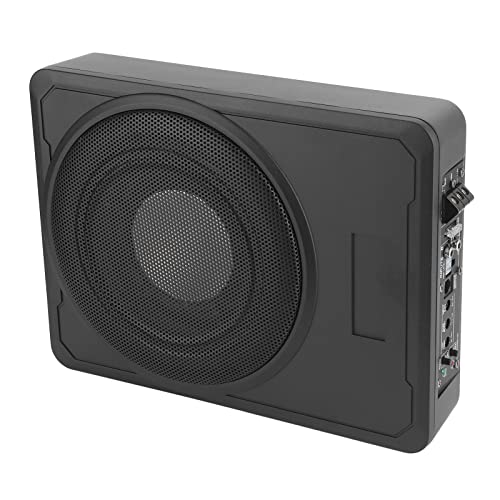Auto Subwoofer Slim Verstärker Bass-Gehäuselautsprecher Unter Sitz-Audio-Gerät 10in 12 V 800W Schwarz Aluminiumlegierung Leistungsstarker Lautes Sound Ultra-dünner Design für von Generic