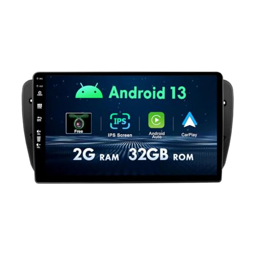 Autoradio Android 12 Passt Für Seat Ibiza 6j 2009–2014–GPS 2 Din – Kostenlose Rückfahrkamera–9 Zoll–Unterstützt DAB/Lenkradsteuerung/WiFi/Bluetooth/Mirrorlink/FM/AM/USB/RDS von Generic