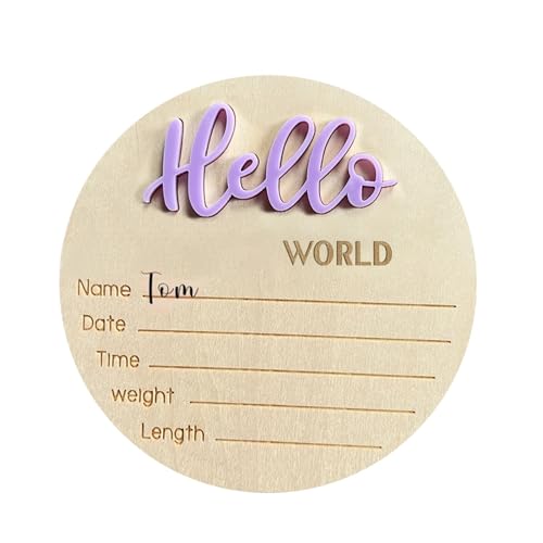 Baby-Namensschild, Baby-Ankündigungsschild, Willkommensschild zur Geburt des Babys, Willkommensschild für Baby, Geburt, Wohnzimmer von Generic