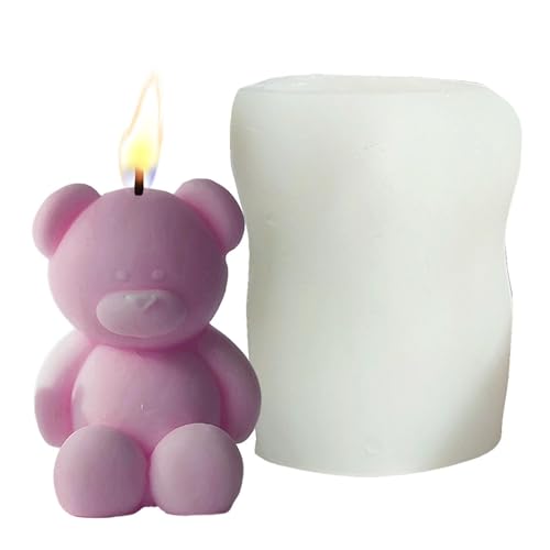 Bär Kerzenform - Silikonform Bär Eisform | 3D Bären Silikonform Kerzenform | Handgemachtes Ästhetisches Kunsthandwerk - Tierform Kuchenform Für Süßigkeiten Schokolade von Generic