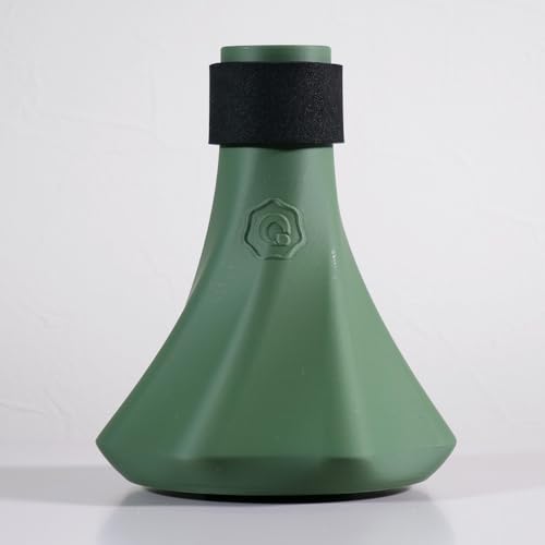 Bass-Posaunen-Übungsdämpfer - QooMute mit 3-in-1-Kapselsystem (Schalldämpfer, Blasen, Ton) - Messing-Design (Olivgrün - Grün) von Generic