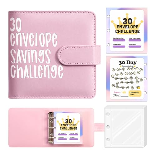 Binder Mit Bargeldumschlag, Geldbinder Für Bargeldsparungen, Binder Mit Bargeldumschlagkassen Cash Saving Challenge Envelope Binder - Geldorganisator Mit Transparentem Bargeldumschlag von Generic