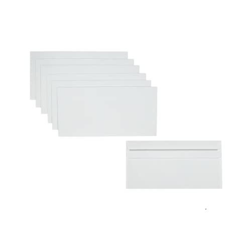 Briefumschläge DIN lang ohne Fenster | 110x220mm | weiß Versandtaschen Briefkuvert Kuvert Umschläge DIN lang selbstklebend 100 Stück von Generic