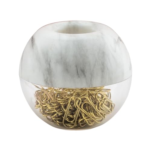 Büroklammerspender - 100 Büroklammern, Sperrstift, Stiftbereich, magnetischer Büroklammerspender, Metall-Lesezeichen, Geschenkbox, Büroklammer | magnetischer Halter rund für Büroklammer - rutschfester von Generic
