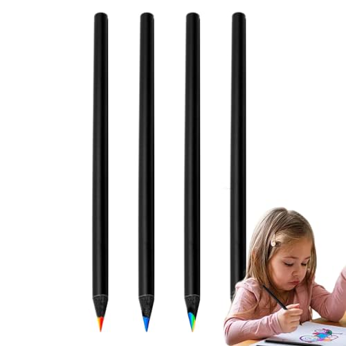 Buntstifte-Set, Buntstifte für die Schule – vorgespitzte Buntstifte, Kunstbedarf Regenbogenstifte, 7-in-1-Bleistifte-Set für 4 Zeichenstifte von Generic