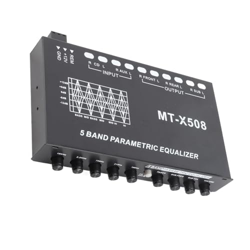 CAR Audio Equalizer Einstellbarer 5 Bänder Verstärker Grafik -Equalizer für Optimale Fahrqualitätsfahrerlebnisse von Generic