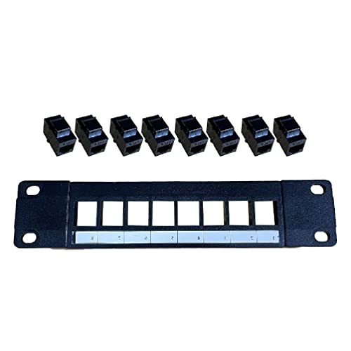 CAT6-Patchpanel mit 8 Anschlüssen, unterstützt CAT6, ungeschirmt, mit codierter T568A/B Verkabelung für RJ45-Kabel, Rack/Wandmontage, Cat6-Patchpanel, 8 Anschlüsse, Wandhalterung, Keystone-Buchsen CAT6-Patchpanel mit 8 Anschlüssen, unterstützt CAT6, ungeschirmt, mit codierter T568A/B Verkabelung für RJ45-Kabel, Rack/Wandmontage, Cat6-Patchpanel, 8 Anschlüsse, Wandhalterung, Keystone-Buchsen von Generic