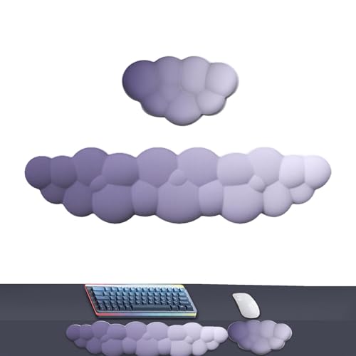 Cloud Armlehne Tastatur | Cloud Handballenauflage, niedliche Tastaturauflage, bequeme Schaumstoff-Tastaturauflage, rutschfestes Farbverlauf, Handgelenkpolster für verbesserte Handflächenunterstützung von Generic