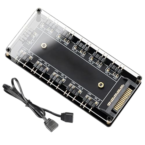 Computer-Lüfterhub, -Chassis-Lichtcontroller | 10-in-1-Hub für ARGB-PC-Gehäuse, -Lüfter und LED-Lichtband-Controller Computer-Lüfterhub, -Chassis-Lichtcontroller | 10-in-1-Hub für ARGB-PC-Gehäuse, -Lüfter und LED-Lichtband-Controller von Generic