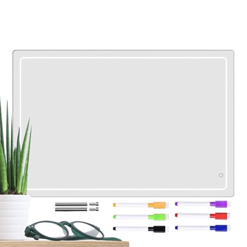DRY ERASE DESCH DESCH BRAUBE, TABLETOP Whiteboard Acrylnotizne Mit Ständer | Mehrzweckschreibtisch -Notizblocker Für Die Heimschule von Generic