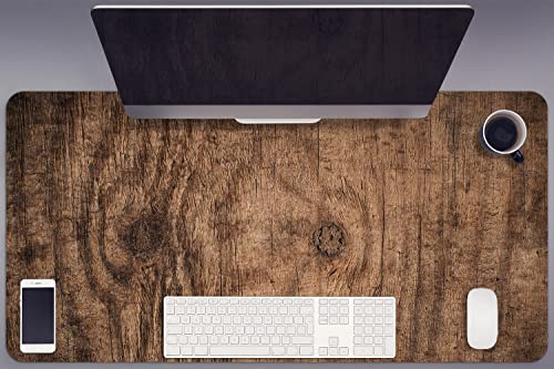 Decormat Schreibtischunterlage 100x50cm Gaming-Matte Schutzmatte - Altes Holz von Generic