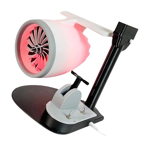 Desktop Turbofan, 50 Ml Tankkapazität Einfacher Push -Hebel Mechanismus Jet Lüfter Moderne Ästhetik Ultraschall -Nebelfunktion Feine Handwerkskunst für Schlafzimmer (Rot) von Generic