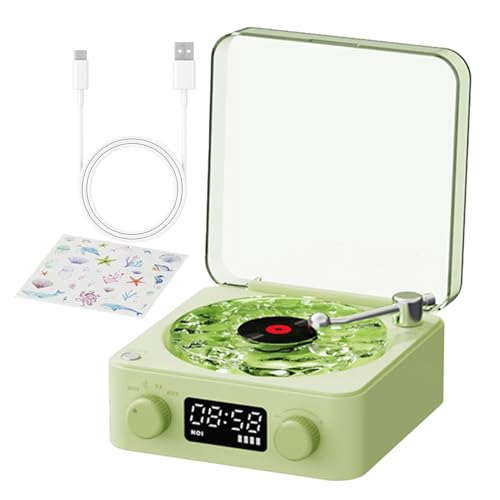 Die Wellen intelligenten Plattenspieler - Vintage -Plattentable mit integrierten Lautsprechern, eleganter Schwenktisch für Vinyl Records | Tragbarer Plattenteller für häusliche, dekorative Plattenspie von Generic