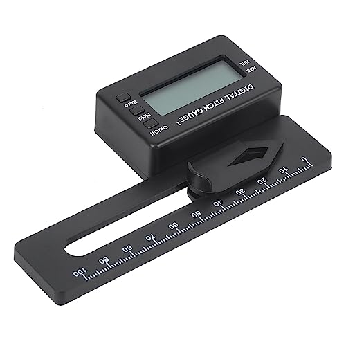 Digitalwinkel-Messgerät, Zeichnungswerkzeuge Pitch-Messgerät LCD Digitale Tonhöhe RC Tool Teil Zubehör Digitaler Tonhöhe Pitchanzeige für Trex 200-800 Hubschrauber (BLACK) von Generic