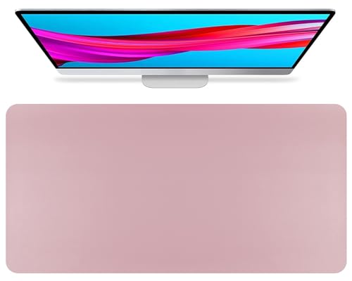 Doppelseitige Schreibtischunterlage aus Leder, Wasserfeste PU-XXL-Mauspad, Rutschfeste Schreibunterlage für Büro und Zuhause(Pink,70x35cm) von Generic