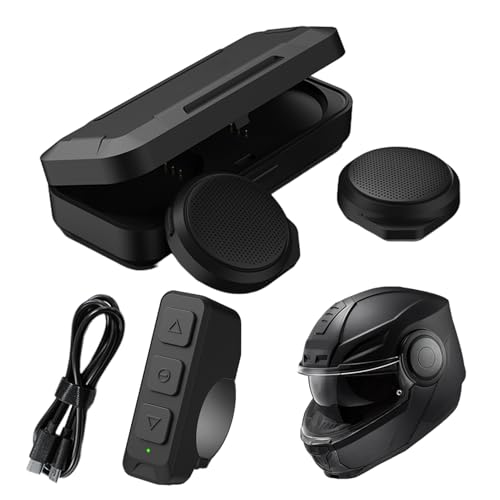 Drahtlose Kopfhörer für Motorrad, drahtlose wiederaufladbare Helm, Anti -Grip -Helm mit LED -Bildschirm - wiederaufladbares Motorradzubehör, tragbare Kopfhörer mit Ladungskoffer, um Telefonanrufe zu b von Generic