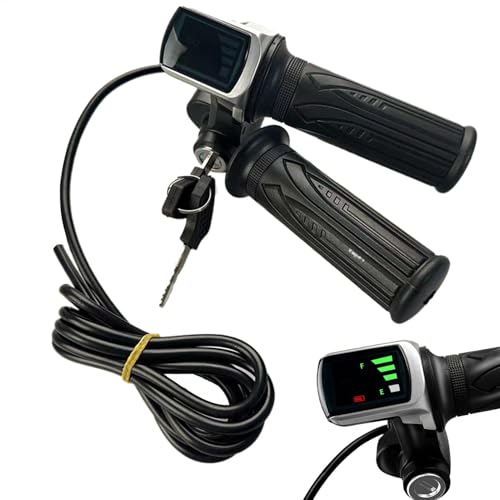 Drosselklappengriff - Scooter -Twist -Lenker mit LCD -Batterieanzeige | Ergonomische Nicht-Rutsch-Motorrad-Drosselklappengriff für Elektrofahrräder, Roller, ATVs | Langlebiger Lenkerbeschleuniger für von Generic