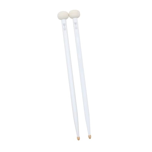 Drum Sticks, Drumsticks mit Filzhammer Kopf Doppelköpfe Mallet Drumsticks für Trommeln Penstern (WHITE) von Generic