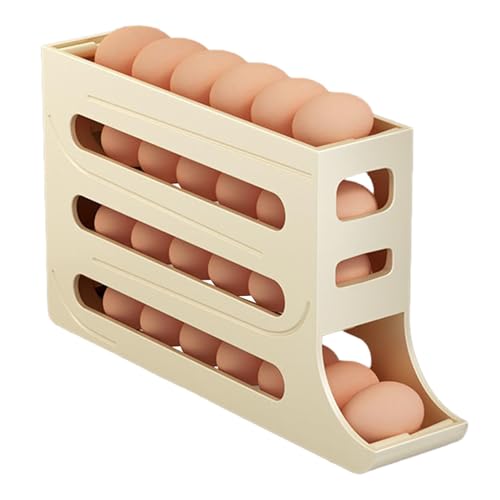 Eierspender Kühlschrank 30 Eier, Eierhalter Für Kühlschrank Automatische Eierbehälter Schlankes Rollendes Eierregal Für Den Kühlschrank, Automatischer Schwerkraft-Eierhalter von Generic